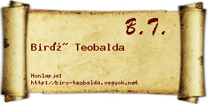Biró Teobalda névjegykártya